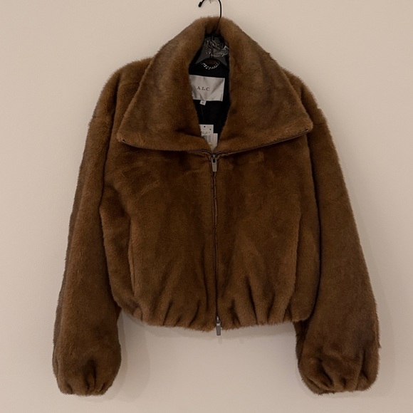 $655 A.L.C. Women's Hazel faux fur Jacket - Picture 14 of 15